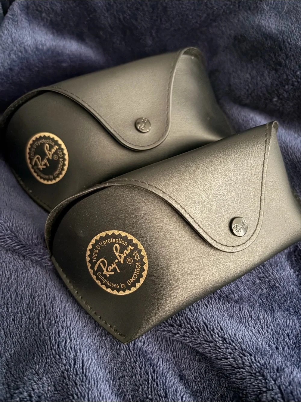 Ray-Ban Black Sunglass Case with Gold Logo (Pair)